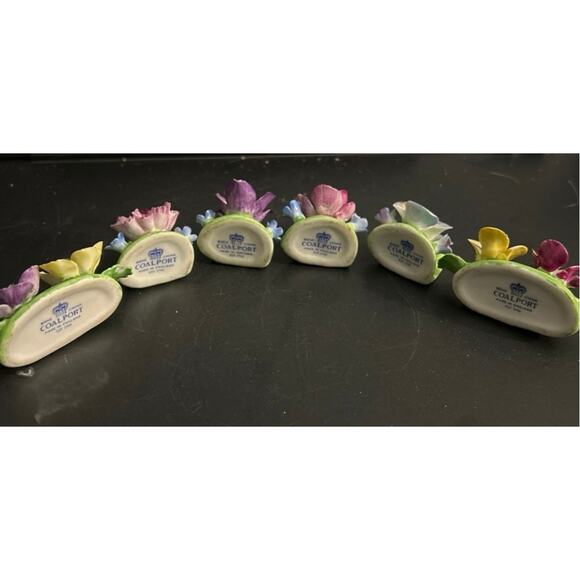 Coalport Place Card Holders Floral Vintage Bone China - Picture 11 of 11